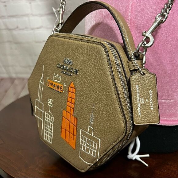 COACH X MICHEL JEAN BASQUIAT LIMITED EDITION  Hexagonal Crossbody bag nwt - Picture 3 of 16